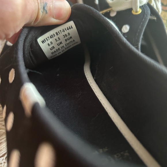 Kate Spade Keds Black Sneakers with White Polka Dots 8 - Picture 6 of 16